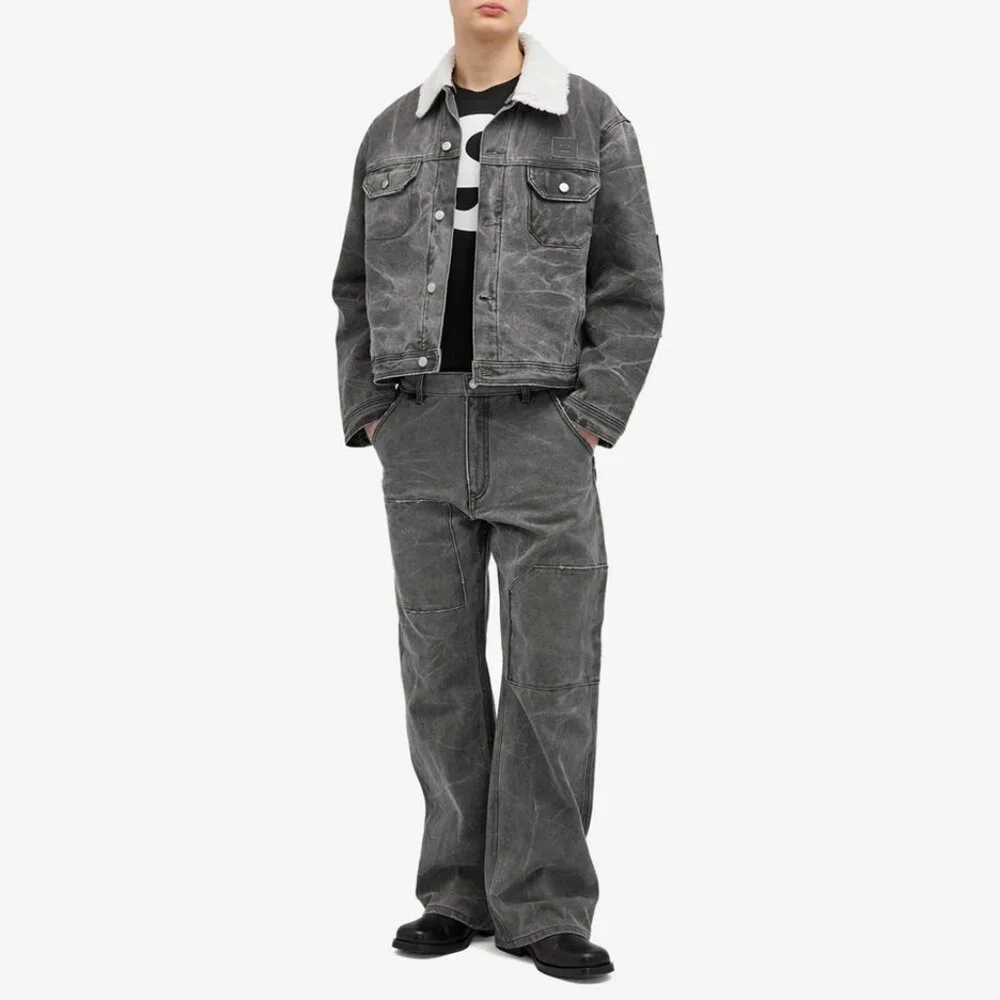 Acne Studios Palma Patch Canvas Work Pants in Carbon Grey XXS 28